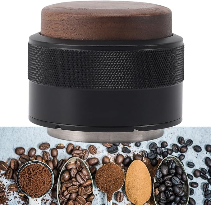 Coffee Distributor and Tamper, Dual Head Coffee Leveler Fits for Portafilter, Espresso Hand Tamper, Professional Adjustable Depth Espresso Hand Tamper(58mmblack)