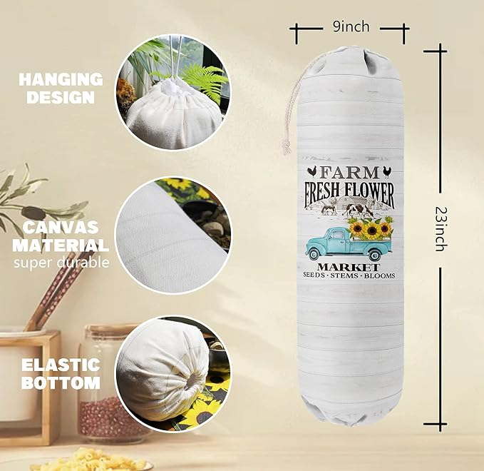 Grocery Bags Holder Organizer for Shopping Bags，Wall Mount Plastic Bags Storage Container Dispensers, Gift for Women Mother Grandmother Friend - Image 3