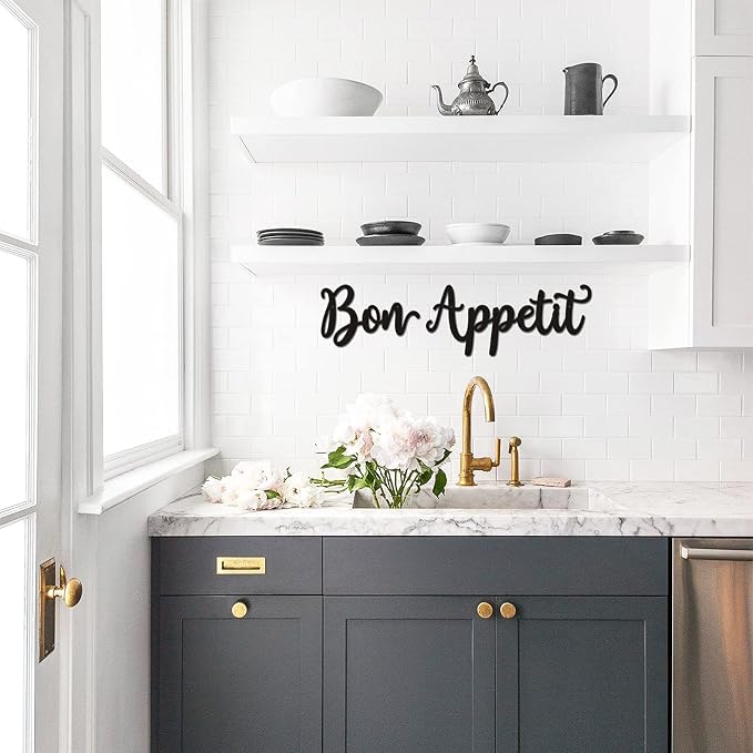 Bon Appetit Wall Décor Bon Appetit Metal Wall Sign Farmhouse Kitchen Wall Art Dining Room Cooking Hanging Signs Housewarming Gift - Image 6