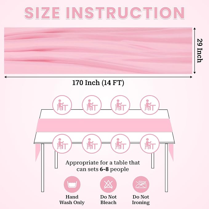 Pack of 15 | Dusty Rose | 14ft Chiffon Table Runner 29x170 Inches Long Romantic Rustic Sheer Gauze Runner for Wedding Bridal Shower Birthday Banquets Engagement Spring Easter Boho Decorations - Image 3