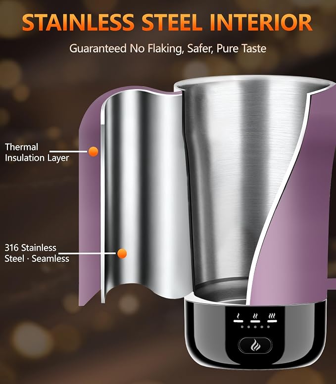 Self-Heating Coffee Mug, 14oz Heated Coffee Mug - Rechargeable Temperature Control Coffee Mug Keep Coffee Hot, Smart Mug Great Gift for Coffee Lovers & Slow Sippers - Image 4