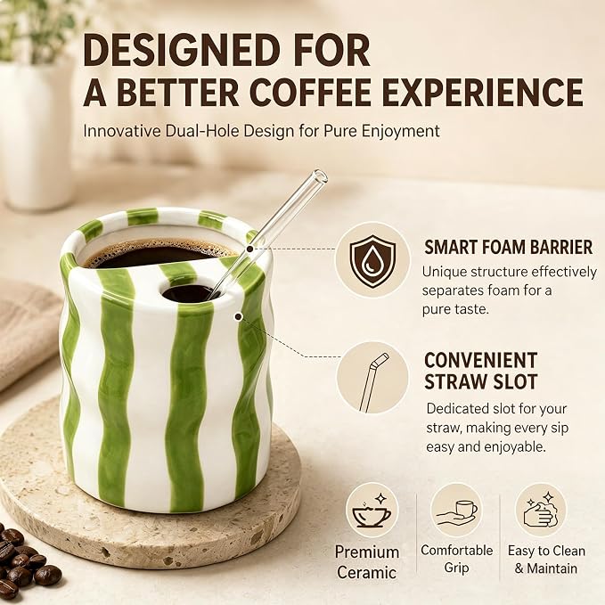 Espresso Cups Ceramic Coffee Mug Series European Striped Dot Coffee Cup And Saucer Mug Cake Plate Afternoon Tea Set Tea Cup And Saucer (Green 3) - Image 2