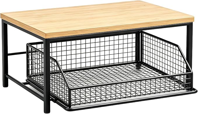 Sakerplus Coffee Pod Holder with Drawers (Black) | Coffee Pod Organizer and Coffee Pod Storage for Countertop, Metal Basket Coffee Pod Drawer Organizer for Kitchen, Office by SakerPlus