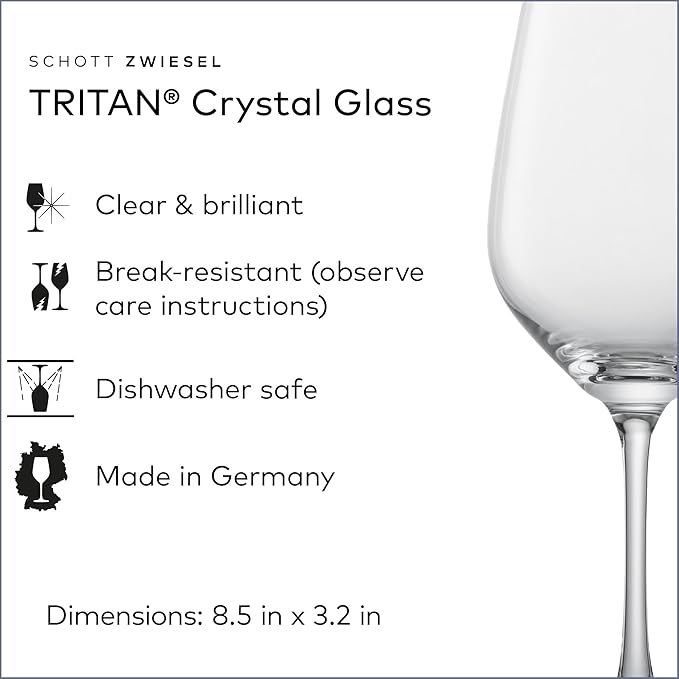 SCHOTT ZWIESEL Forté White Wine Glasses (Set of 8), Wine Glasses for White Wine, Dishwasher-Safe Machine-Made Tritan Crystal glasses, Made in Germany (9.5 Ounce) - Image 2