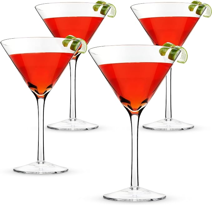 True Manhattan Martini Glass, Crystal Cocktail Coupes, Clear Glass, Cocktail glass set, Dishwasher Safe, Holds 12 oz., Set of 4 - Image 10