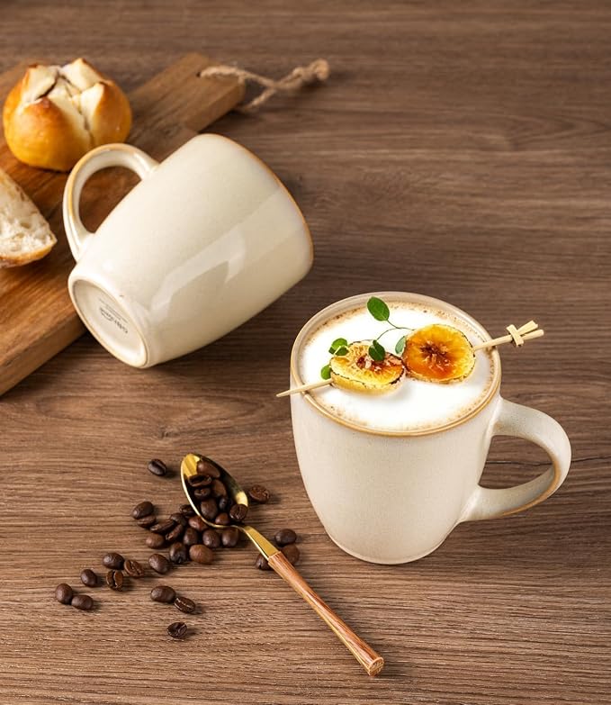 GBhome 12OZ Coffee Mugs Set of 4, Stoneware Coffee Mugs Set, Dishwasher & Microwave Safe - Image 2