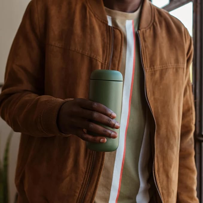 Fellow Carter Move Ceramic Lined Travel Coffee Mug 16 oz - Leak-Proof Lid | No Metallic Taste, Dishwasher Safe, Hot 12Hr Cold 24Hr, Stainless Steel Tumbler, BPA-Free, Fits Cup Holders, Cargo Green - Image 6