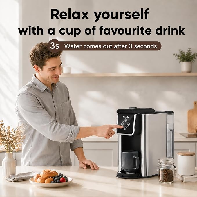 Mecity Coffee Maker 3 in 1 Single Serve Coffee Machine, Compatible with K cup Capsules, Instant Coffee Pot, Tea maker, 6,8,10 Oz Cup, Removable 50 Oz Water Reservoir, 120V 1150W - Image 3
