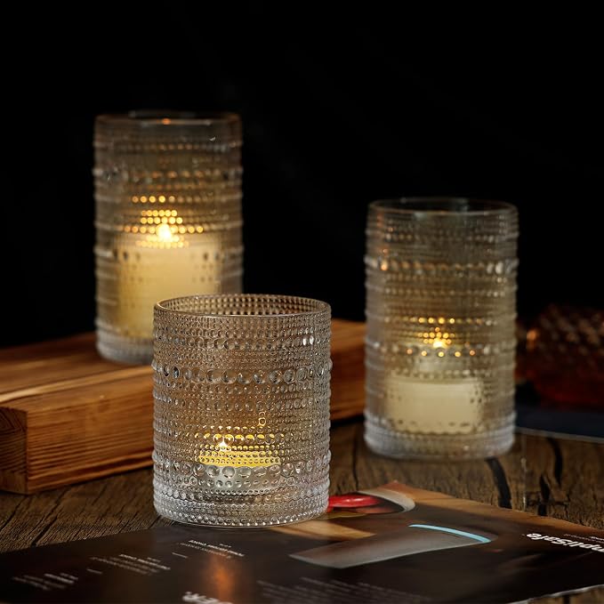 Moretoes Hobnail Drinking Glasses Set of 12, Vintage Water Glass Cups | 12 Oz Highball Glasses & 10 Oz Cocktail Glasses, Clear Embossed Boho Kitchen Bar Tumbler for Whiskey, Beer, Juice, Milk - Image 8