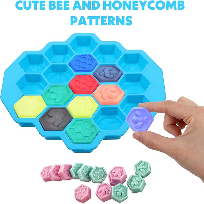 Versatile Honey Comb Silicone Mold, 19 Cavity Bee Silicone Mold for Baking, Reusable Non-Stick Gummy Molds for Candy, Chocolate, Jelly, Ice Cube - Image 4