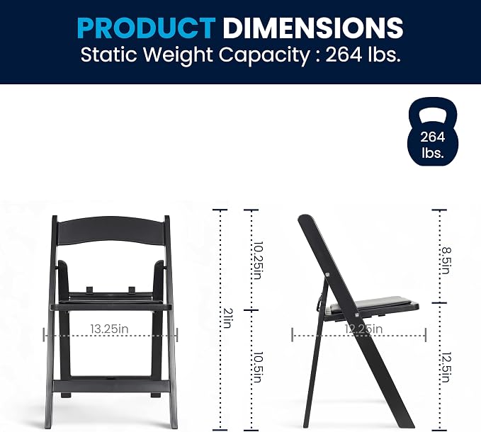 Flash Furniture Hercules Kids Resin Folding Chair, Black | Vinyl Padded Seat, Lightweight, Indoor/Outdoor, HERCULES Series - Image 3