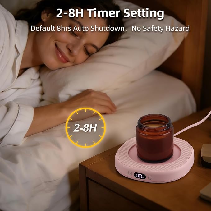 Coffee Mug Warmer & Best MOM Ever Mug Set, Smart Heated Electric Cup Warmer for Desk Office, 4 Temperature Control Beverage Tea Coffee Warmer, 8h Auto Shut Off Candle Plate, Women Mom Gifts from Son - Image 5