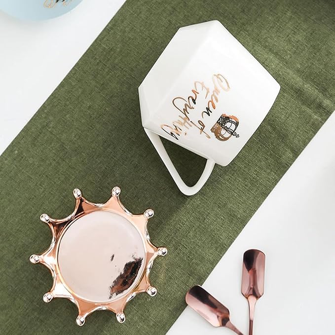 Arawat Queen of Everything Mug with Lid Sweet White Mug with Crown Coffee Mugs Gift with Spoon & Coaster 12 oz Ceramic Cup Birthday Gift for Women Mom Girlfriend Valentine's Day Gifts for Women - Image 7