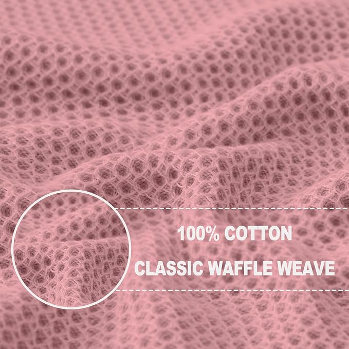 Homaxy 100% Cotton Waffle Weave Kitchen Dish Towels 8-Pack, Dried Rose | 13 x 28 Inches, Ultra Soft Absorbent Dish Towels, Quick Drying Cleaning Towels - Image 2
