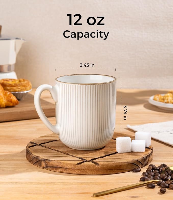 GBhome Ceramic Coffee Mugs Set of 6, 12oz Handmade Ceramic Coffee Mugs Set with Gradient color for Latte/Tea/Beer/Hot Cocoa, Dishwasher & Microwave Safe - Image 6