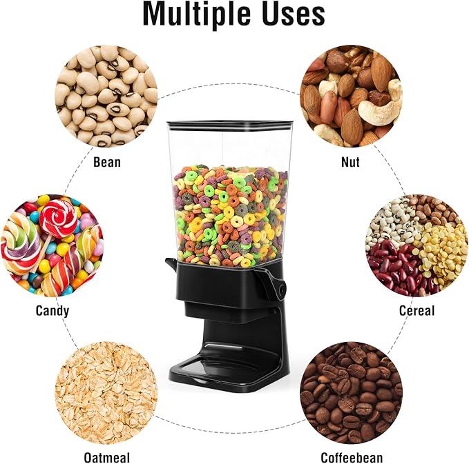 Cereal Dispenser Countertop 2 Pack 5.5 Qt Large Cereal Storage Container | Holder Dispenser for Pantry Dry Food Snack Nut Candy Dispenser Countertop Kitchen Organization Storage for Oatmeal Granola - Image 5