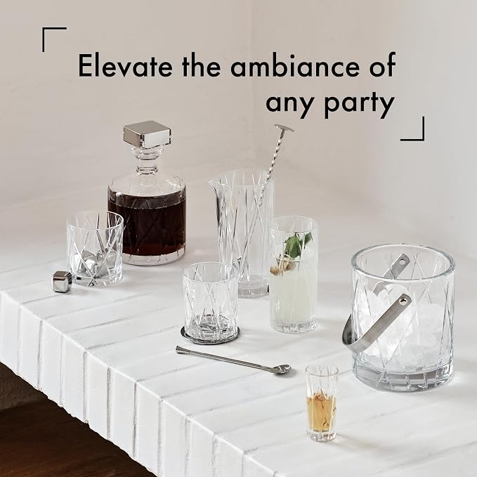 Orrefors City Highball Glass (Set of 4) - 12 Fl. Oz., Asymmetric Design, Versatile Glassware for Cocktails, Margaritas, Water, Iced Tea, Soda, Dishwasher Safe - Image 6