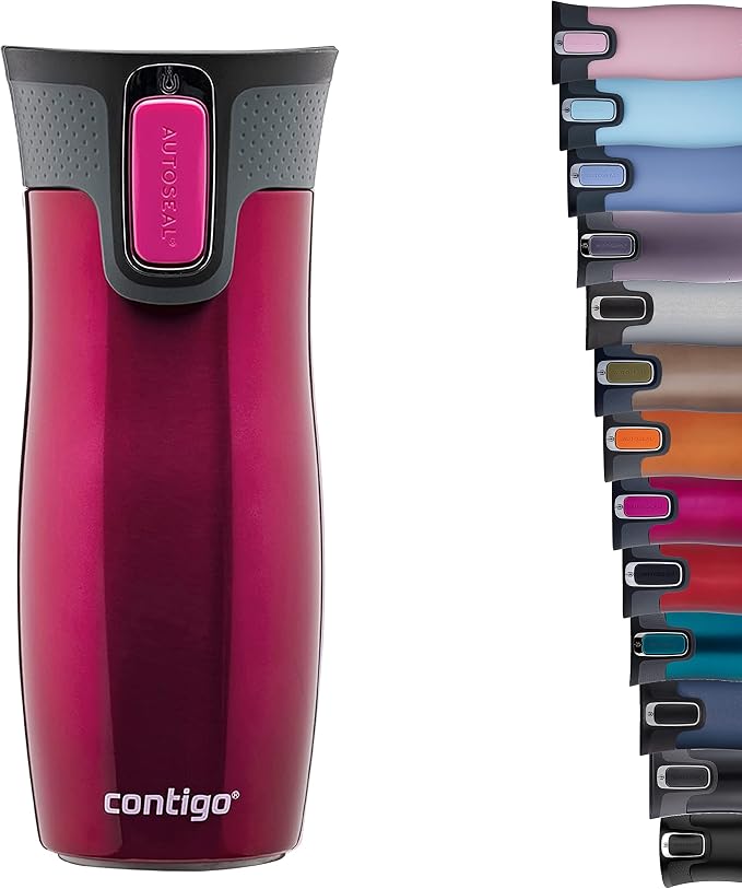 Contigo West Loop Autoseal Travel Mug, Stainless Steel Thermal Mug, Vacuum Flask, Leakproof Tumbler, Coffee Mug with BPA-Free Easy-Clean Lid by Unknown