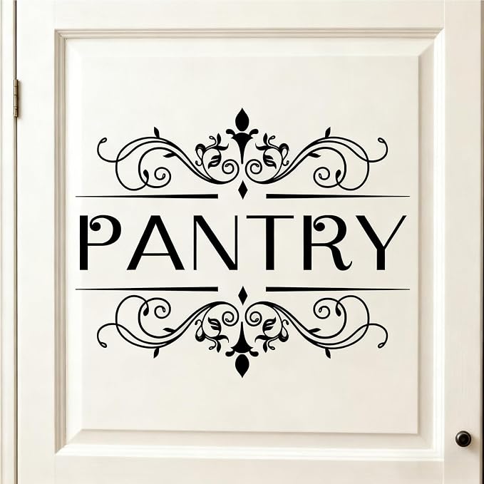SUPERDANT Pantry Room Door Large Sign Sticker 15.75x12.8in Pantry Room Decals Kitchen Vinyl Lettering Words Wall DIY Art Big Size Quote Decor for Home Kitchen Restaurant Coffee Shop Store Office by SUPERDANT