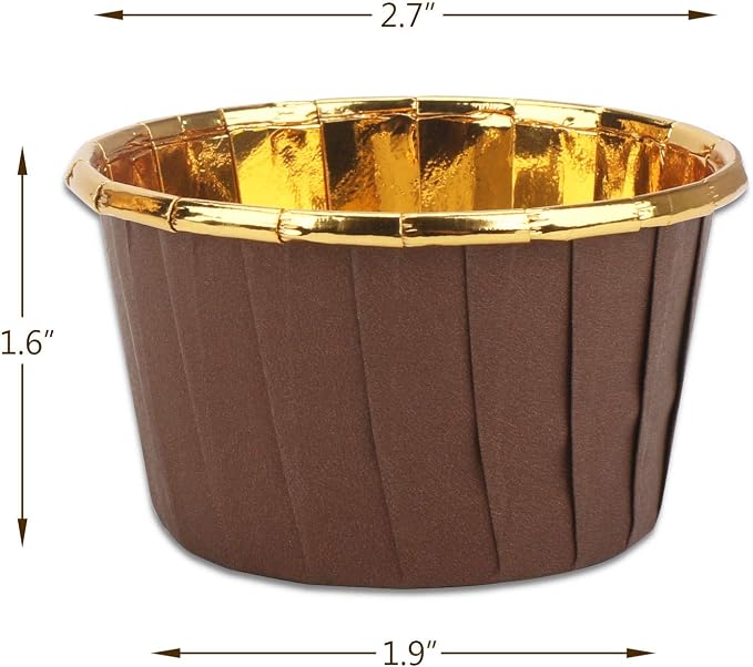 Aluminum Foil Cupcake Cups, Eusoar Disposable Muffin Liners 50Pcs, Baking Cups, Aluminum Cupcake Tip Pan Ramekin Holders, Little Pudding Cups - Image 3