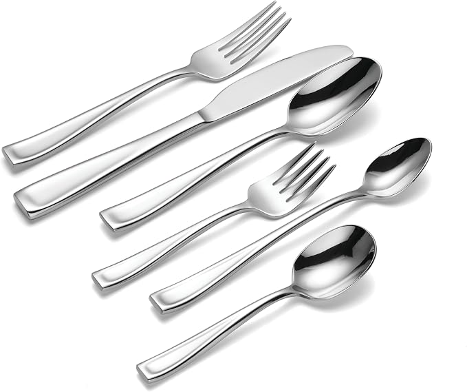 Oneida Baby/Child Moda 6 Pc. Progress Set | 18/10 stainless steel, mirror finish | includes feeding spoon, baby spoon, and fork | dishwasher safe - Image 2
