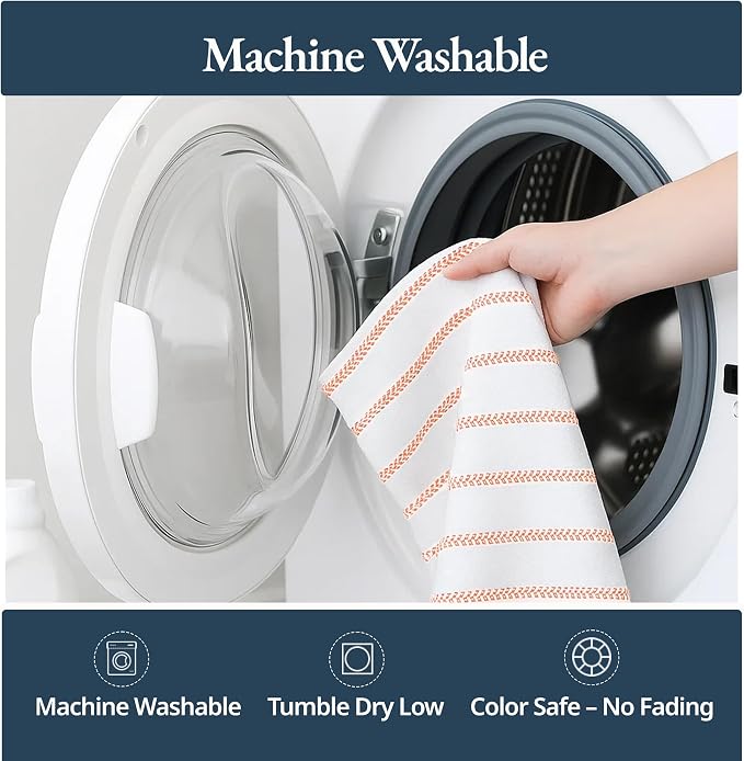 LANE LINEN Kitchen Towels Set – Pack of 6 Cotton Dish Towels, 18”x28”, Absorbent & Quick-Drying Tea Towels for Drying Dishes – Rust - Image 9