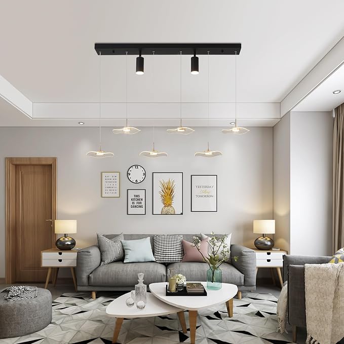 Siittoo 40" Modern LED Pendant Light, Dimmable Kitchen Island Light | 34W LED Pendant with Remote, Adjustable Height, 3000K-6000K Dimming for Kitchen Island & Dining Room - Image 7