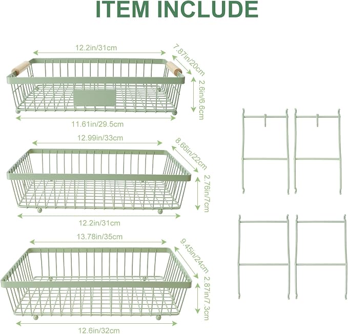3 Tier Fruit Basket with 2 Banana Hangers, Countertop Fruit Vegetable Stand Produce Holder Organizer for Onion Potato Bread Snack Veggie Green - Image 2