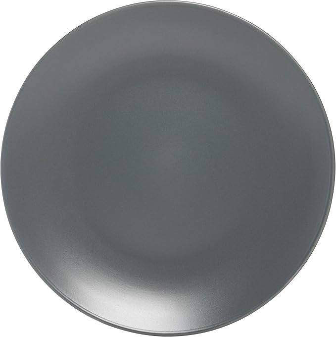 10 Strawberry Street Wazee Matte 8.25" Coupe Salad Plate, Set of 6, Charcoal Gray - Image 4