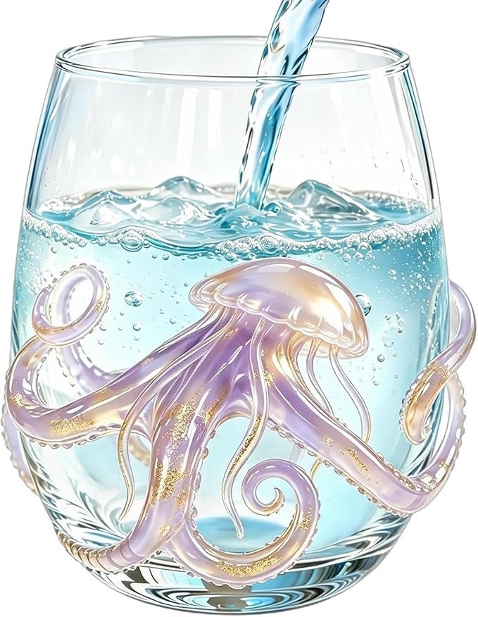 Drinking Glasses 350ml, Glassware, Marine Animal Themed Bar Glasses | Cocktail Glasses for Milk Ice Water Juice Tea Beer Mother Dad Wife by Unknown