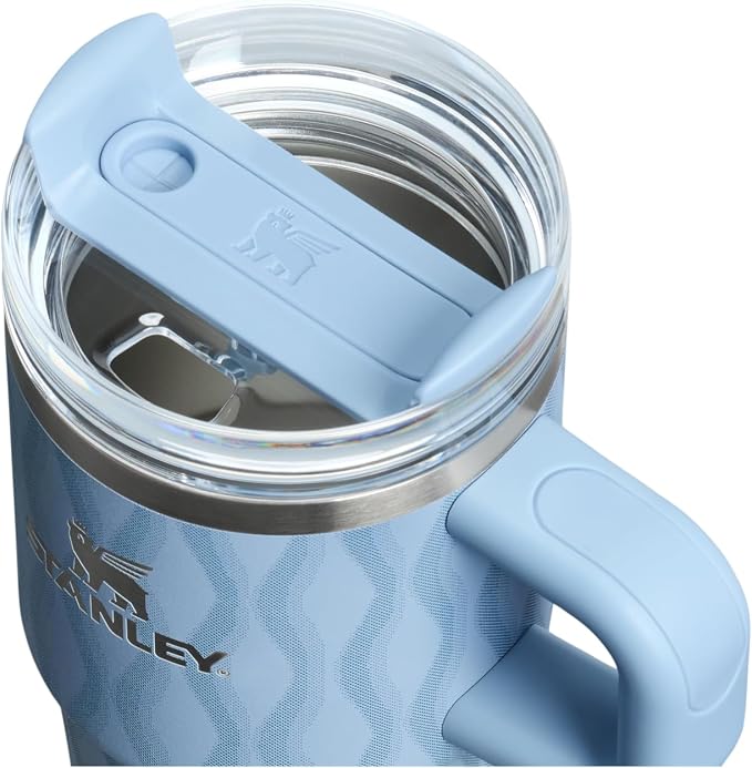 STANLEY Quencher H2.0 Flow State Tumbler, 20 oz, Slate Blue Drift | Handle and Straw | 3-Position Lid | Cup Holder Compatible for Travel | Insulated Stainless Steel Cup | BPA-Free - Image 2
