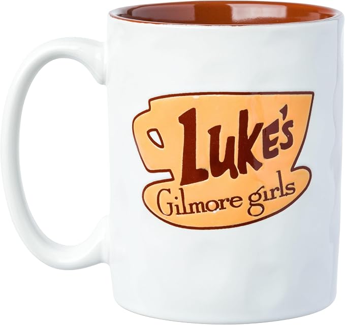 Silver Buffalo Gilmore Girls Diner, Wax Resist Ceramic Pottery Mug, 17oz | Luke's Logo, Sign, 0.5 Liters - Image 2