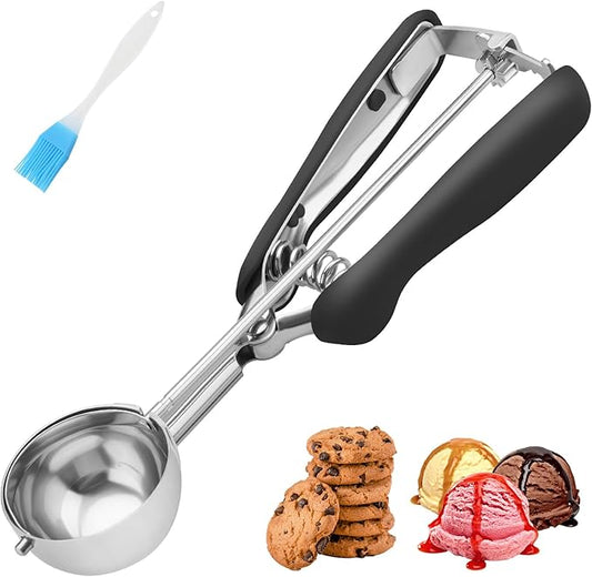 Medium Cookie Scoop 2 Tablespoon, Size #40 Cookie Dough Scoop, 18/8 Stainless Steel Ice Cream Scoop with Comfortable Grip, for Baking Cookies, Muffins, Cupcakes