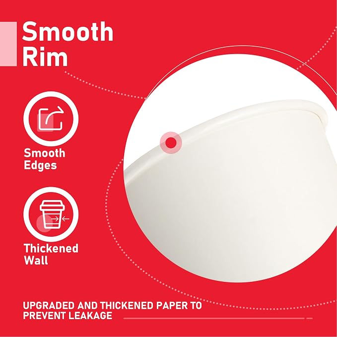 16 oz 100 Pack Coffee Cups with Lids and Sleeves, Hot Paper Coffee Cups with Lids, Disposable To Go Cups with Lid for Coffee, Tea, Hot Chocolate, Ideal for Cafes, Offices and Travel - Image 9