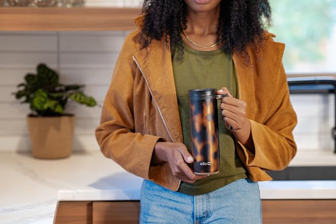 Ello Magnet 18oz Vacuum Insulated Stainless Steel Travel Mug with Side Handle and Leak-Proof Slider Lid and Built-in Coaster, Keeps Hot for 5 Hours, Perfect for Coffee or Tea, BPA-Free - Image 2