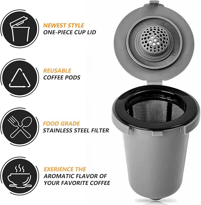 Reusable Filter Cup for Cuisinart，Compatible with SS-RFC Single Serve Brewer Coffe Maker (1 Pack with 2 Mesh Filters)
