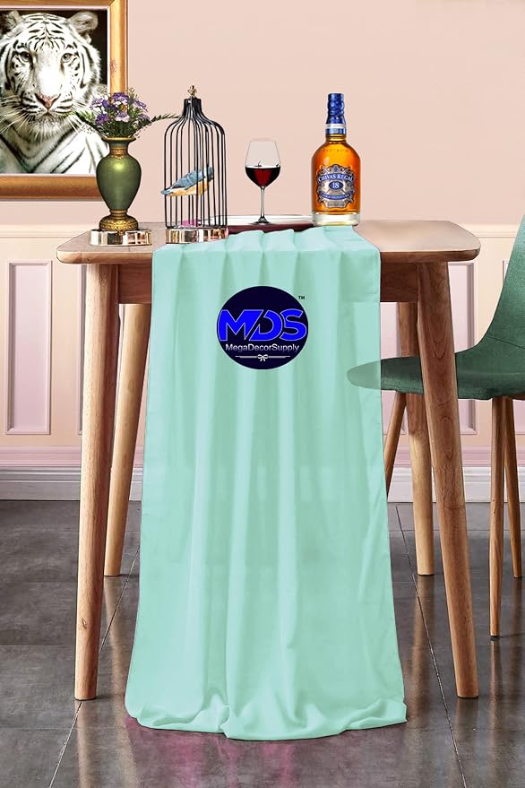 Pack of 15 Aqua Blue 14ft Chiffon Table Runner 29x170 Inches Wedding Runner for Wedding , Decorations for Birthday Parties, Banquets, Engagements, Sheer Bridal Shower Decorations - Image 9