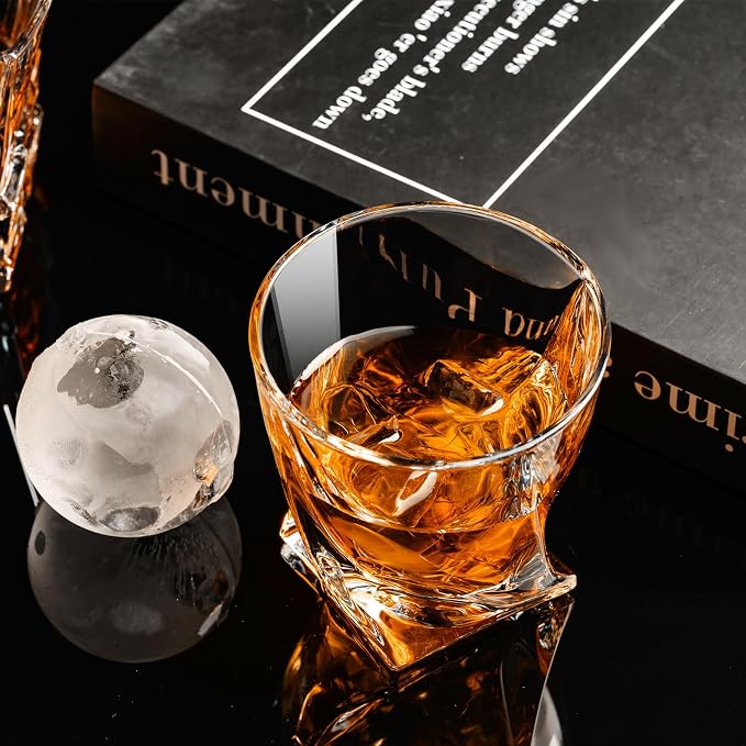 PARACITY Whiskey Glasses Set of 2, Old Fashioned Cocktail Glass, 10 OZ Whiskey Glasses, Bourbon Glasses, Rocks Glasses for Scotch, Liquor Vodka, Bourbon, Whiskey Gifts for Men, Husband, Boyfriend | Old fashioned glassware has a 3.54 in wide profile for... - Image 5