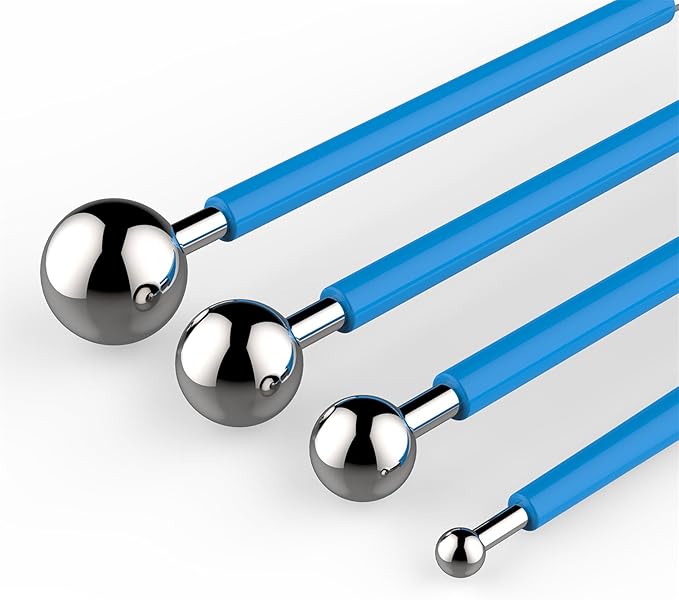 DIY Cake tools, AmyTalk 4Pcs Metal Ball Baking Fondant Cake Tools Stainless Steel 8 Head Pen for Sugar Flower