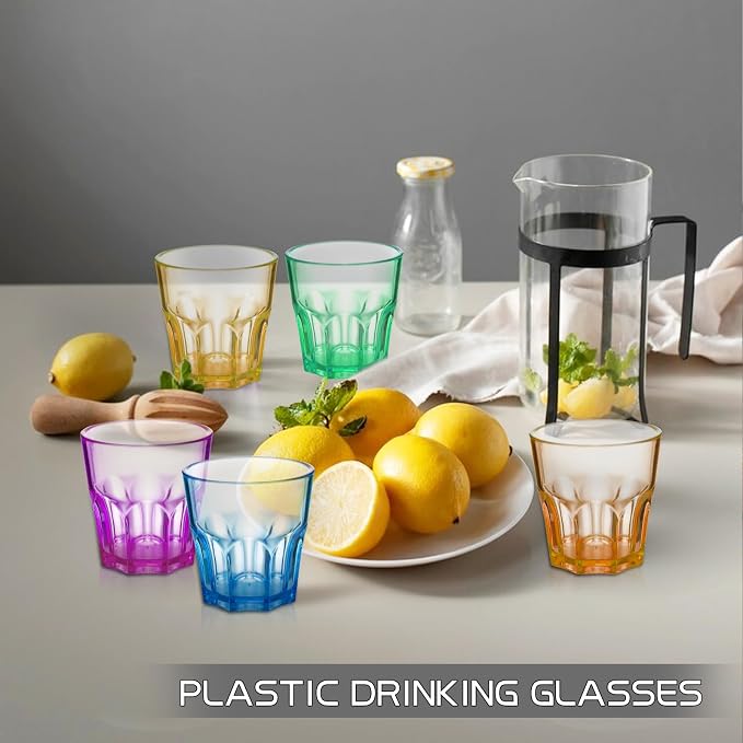 6Pcs Plastic Drinking Glasses, XJMWXHFC Acrylic Glasses Drinkware, Unbreakable Tumblers Drinking Glass, Multi-color Cups Reusable Glassware for Kitchen Cocktail Picnic Party Juice Whiskey Wine (160ml) - Image 5
