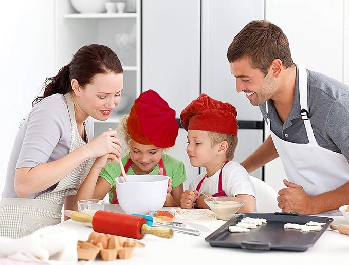 IELEK Real Baking Set Pastry Cooking Kit Supplies Includes Apron,Chef Hat,Oven Mitt,Rolling Pin,Real Baking Tools and Recipes Great Gift for Curious Beginners