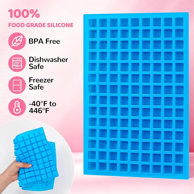 Square Silicone Candy Molds - Mini Silicone Molds for Hard Candy, Chocolate, Gummy, Caramel, Ganache, Ice Cubes - Image 5