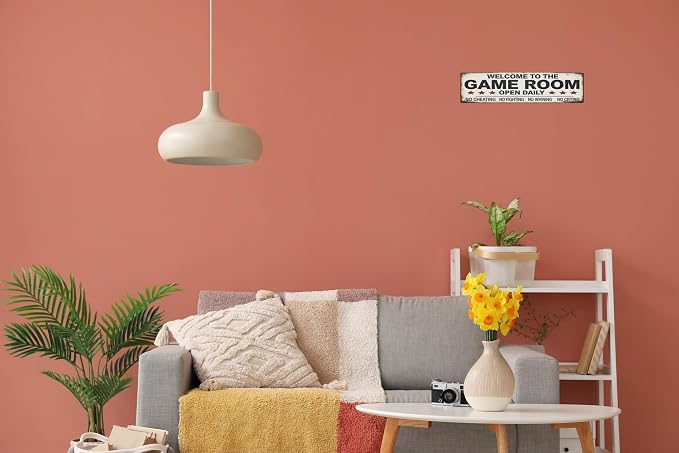WSUPBPR Game Room Rules Metal Sign 4x16in Humorous Plaque for Recreation Room Wall Decor Family - Image 6
