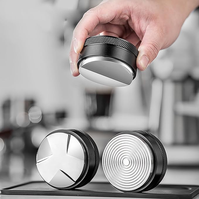 58mm Coffee Distributor & Tamper, Premium Barista Coffee Tamper Stainless Steel Base, Adjustable Depth Coffee Leveler 58mm
