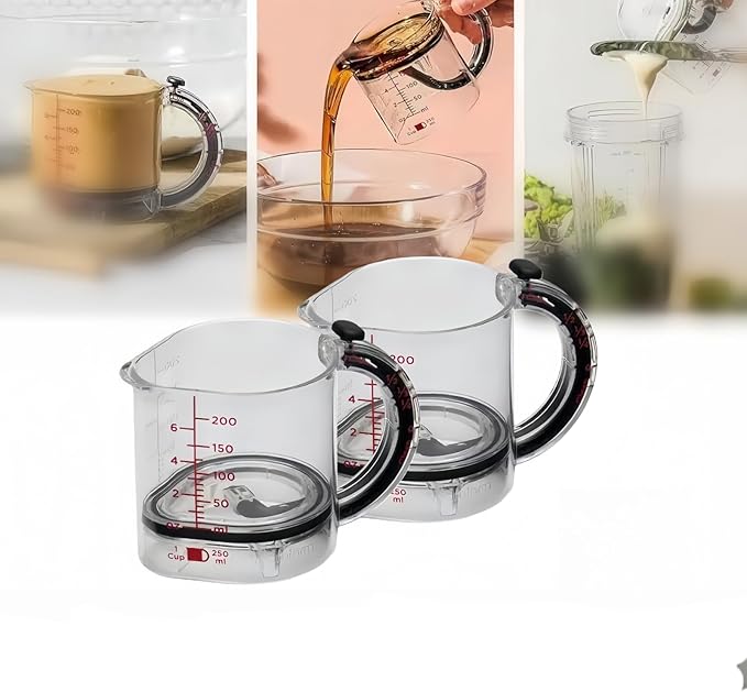 4-in-1 Adjustable Measuring Cup, All-in-One Kitchen Tool for Liquid and Dry Ingredients with Leveling Scraper, Collapsible Space-Saving Design, Easy to Clean for Baking & Cooking (2)