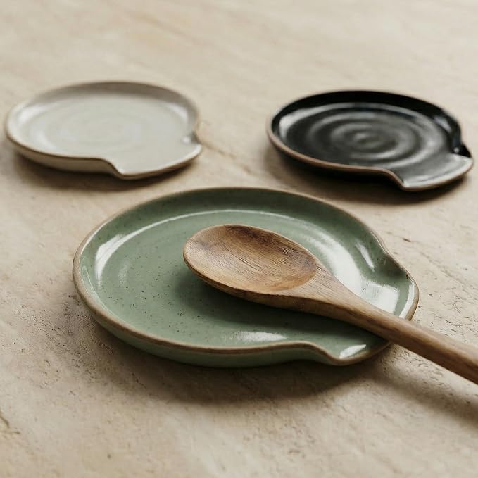 Beautiful Ceramic Spoon Rest for Stove Top - Perfectly Sized Spoon Holder for Your Kitchen Countertop - Easy to Clean and Dishwasher Safe, Perfect Addition to Any Kitchen Counter for Everyday Cooking by KIBAGA