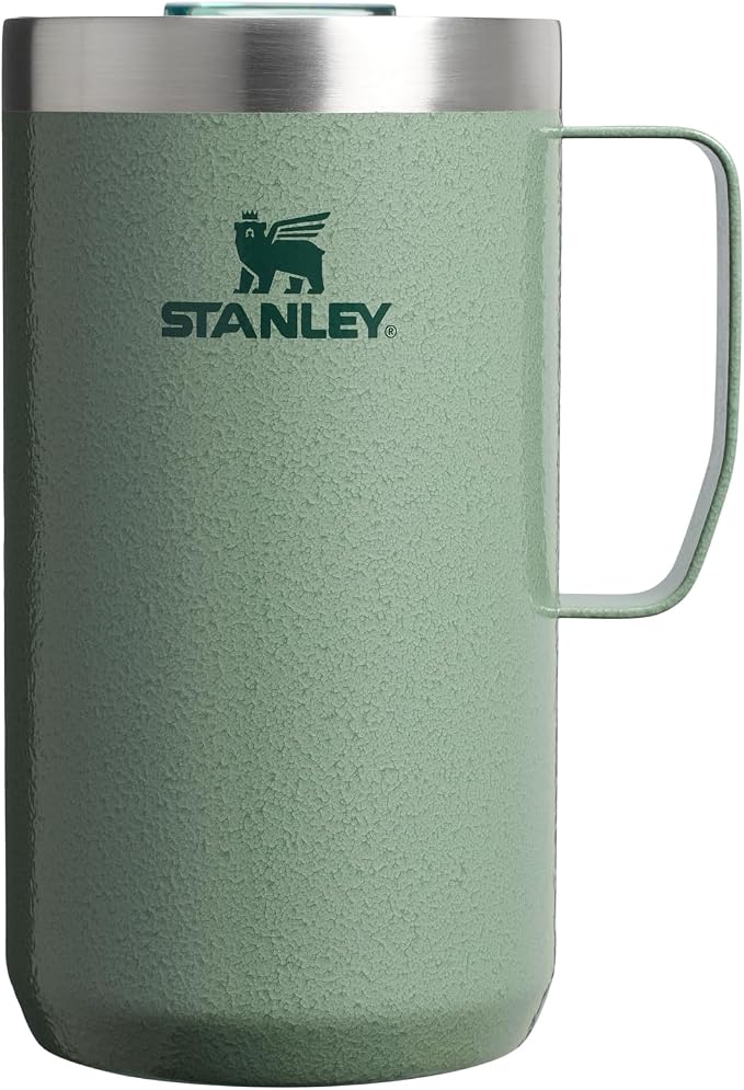 STANLEY Everyday Camp Mug 24oz | Drink Through Lid | Cup for Coffee, Tea and Drinks | Insulated Stainless Steel Coffee Mug | BPA-Free | Hammertone Green by Unknown