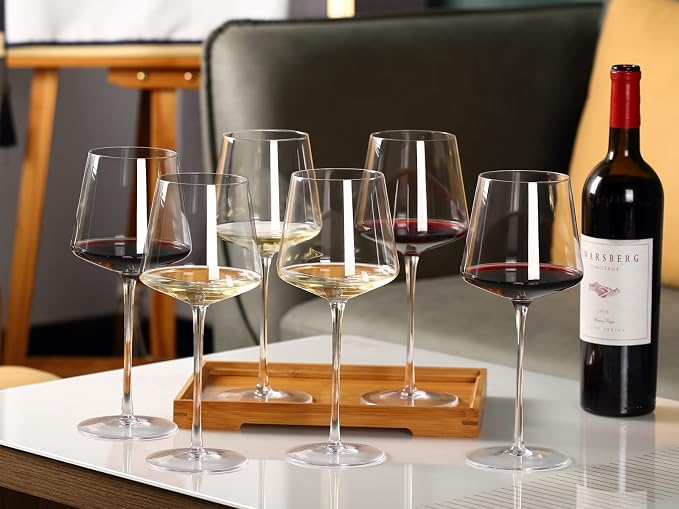 Physkoa Wine Glasses Set 6-18oz-LeadFree Wine Glass with Long Stem,Clear Stemmed Wine Glasses【HandBlown Glassware】 Crystal Wine Gifts for Women Birthday Wedding - Image 5