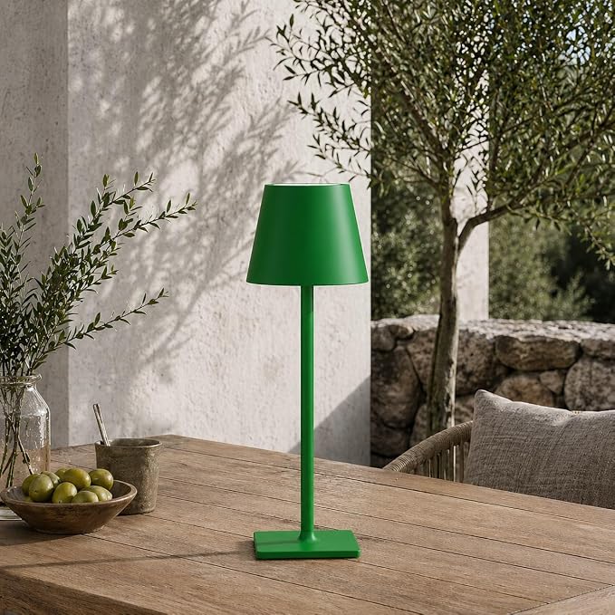 Yogaret Green Cordless Table Lamps, 6000mAh Rechargeable Battery, 2 Pack | Portable table lights set of 2 wireless battery operated lamps for indoor tables, patio, restaurant, dinner and kitchen use - Image 6