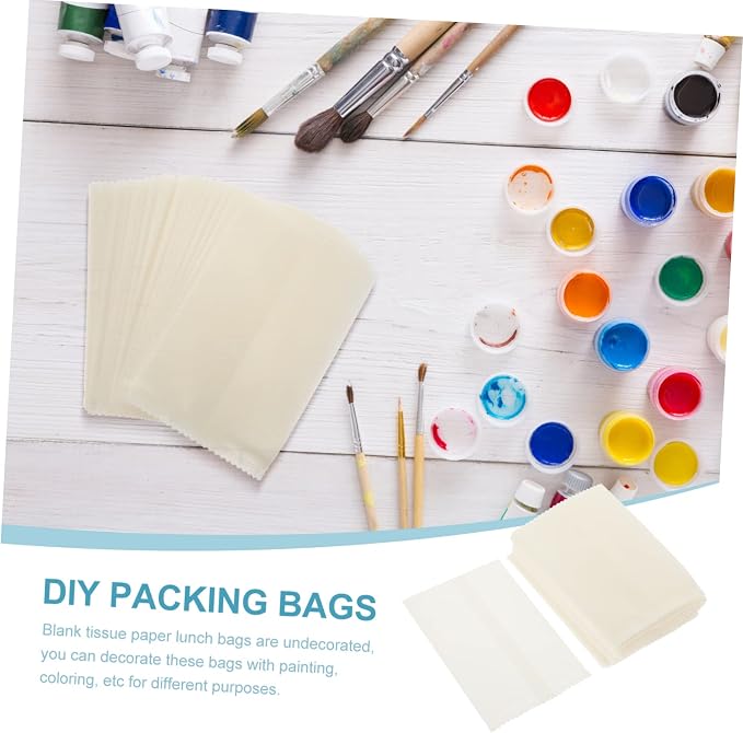 ABOOFAN 300pcs Baking Wrapping Pouches Three-sided Sealed Pastry Storage Bags for Cookies Bread and Snacks Recyclable Paper Bags for Arts and Crafts - Image 3